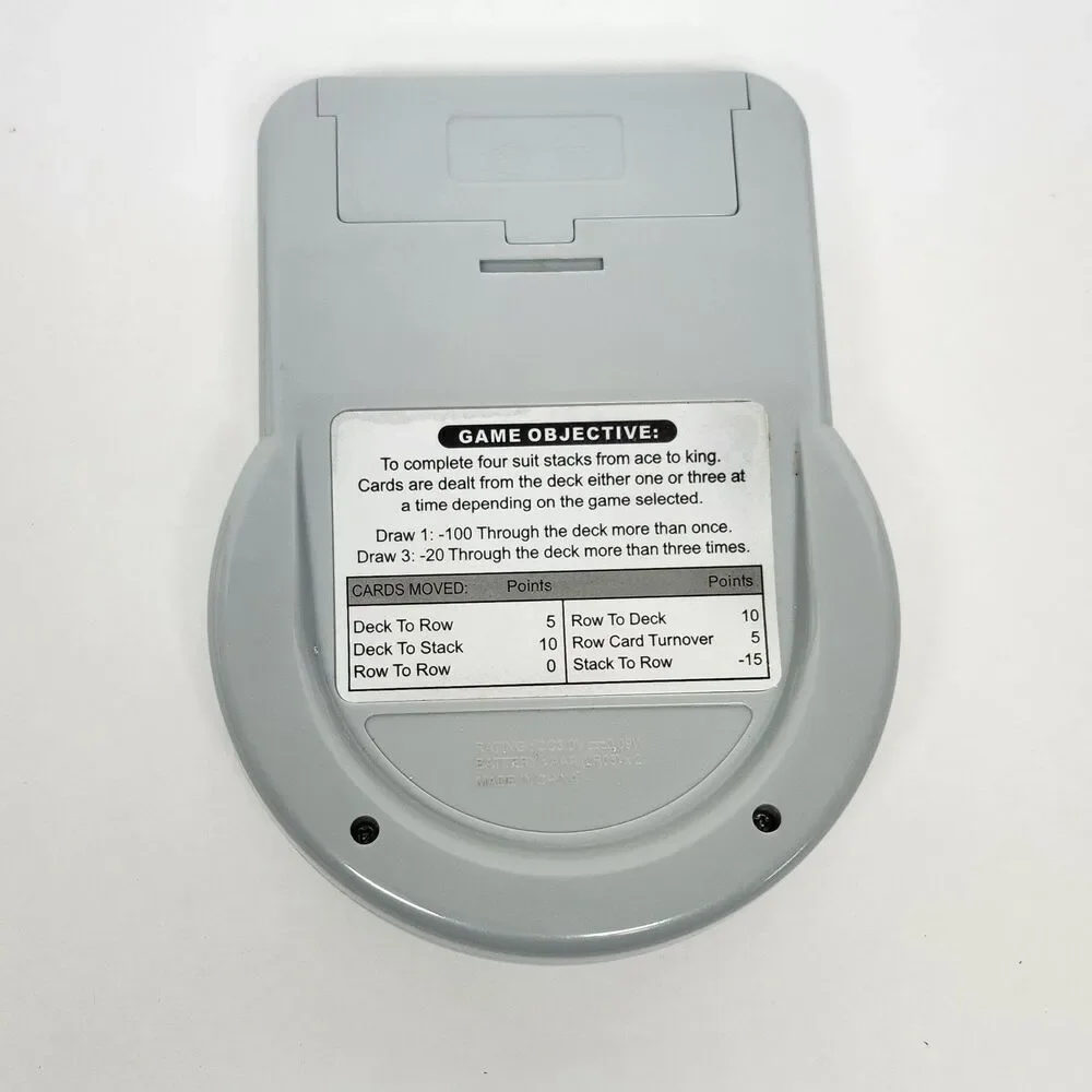 Vintage Solitaire Handheld Electronic Game Gray Portable Travel Single Player